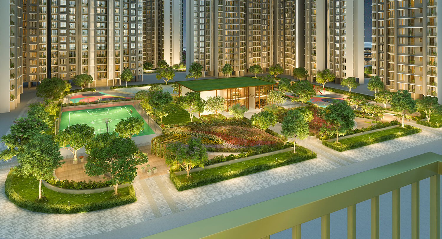 Runwal Garden City Club House View